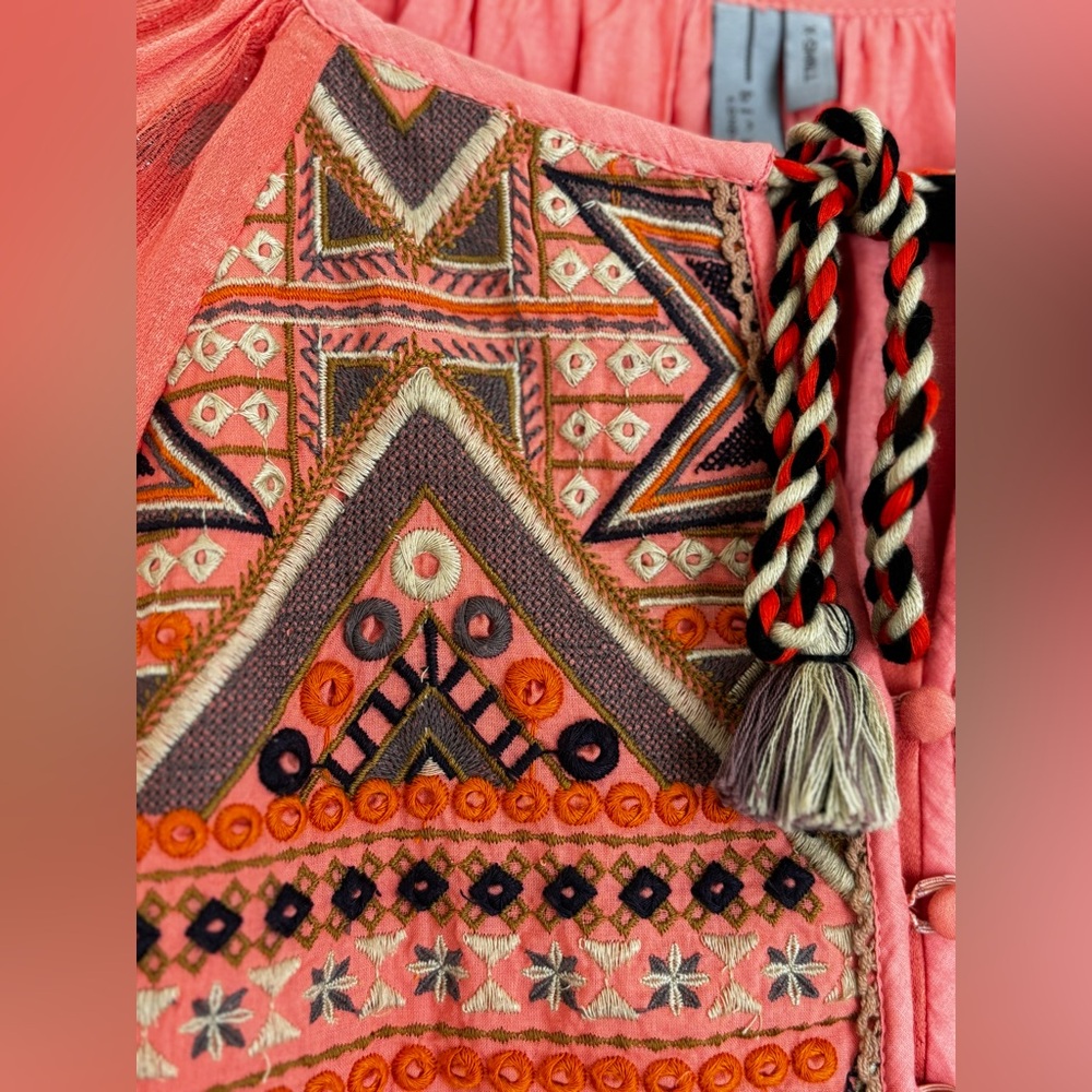 Anthropologie Norah Tiered Embroidered Mini Dress - Size XS - Picture 7 of 7